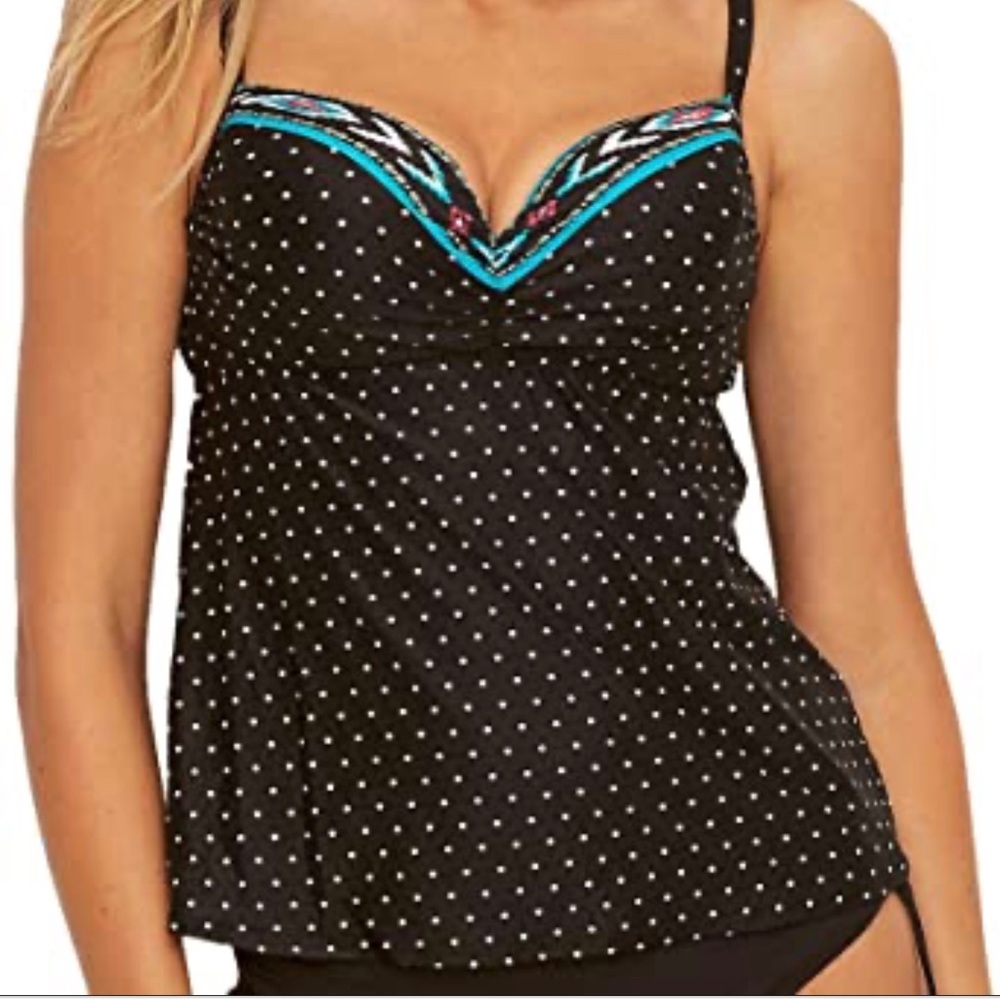 Coco Reef Black Polka Dot Tankini Bra Size 32/34 C